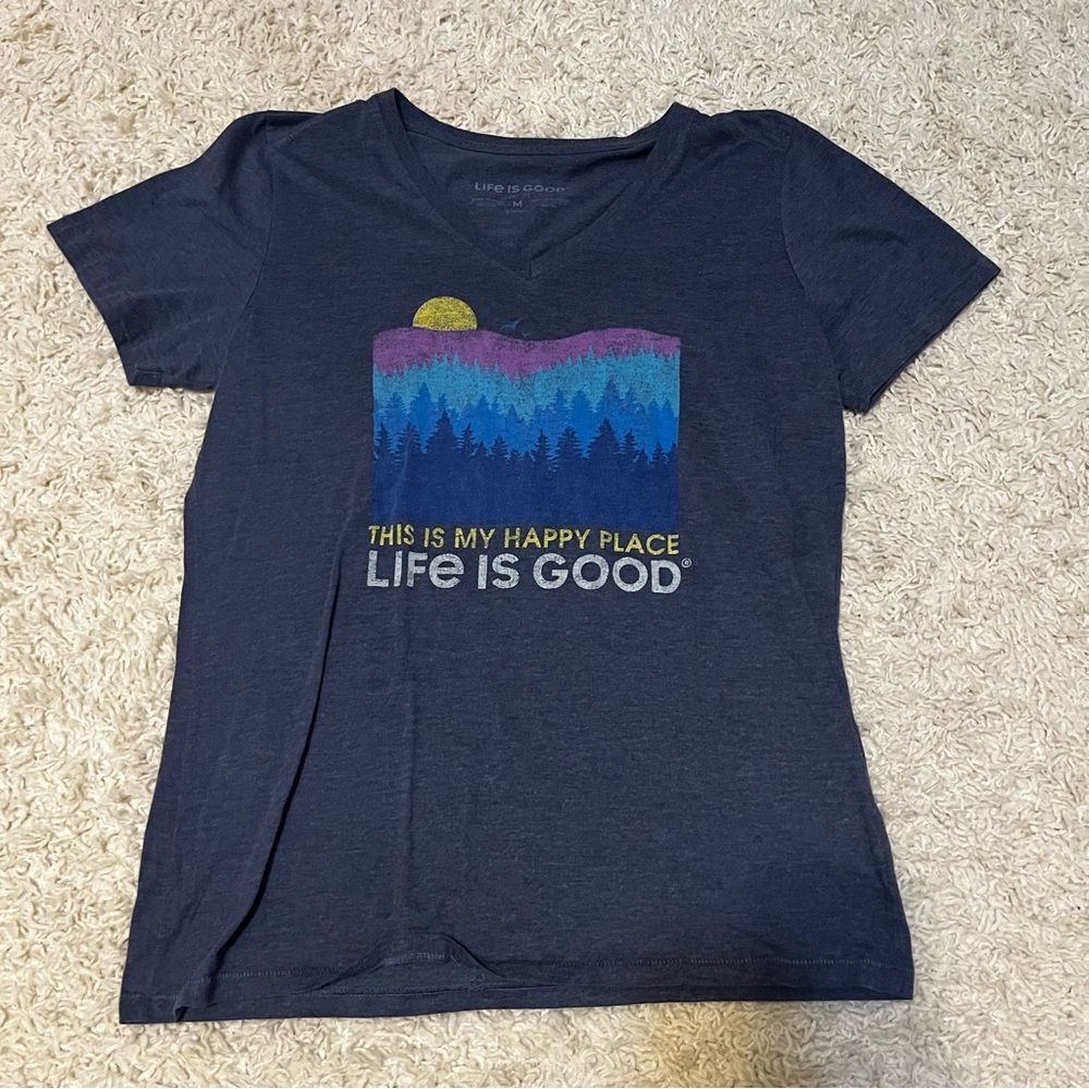 Life Is Good Crusher Tee Women’s Medium Blue size medium